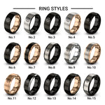 guitar circle design tungsten ring styles in rose gold