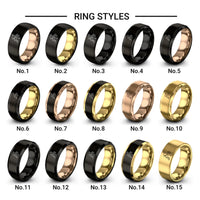salsa dancers design tungsten ring styles in black & gold
