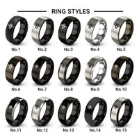 repeat sign design tungsten ring styles in gunmetal & black