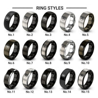 tenor clef circle design tungsten ring styles in gunmetal & black