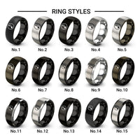 quarter note circle design tungsten ring styles in silver