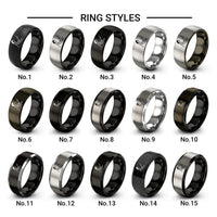 pianist silhouette design tungsten ring styles in black & gray