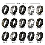 piano keys design tungsten ring styles in silver