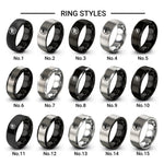 duafe circle design tungsten ring styles in black & grey