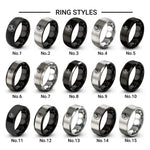 sankofa bird circle design tungsten ring styles in black & gray