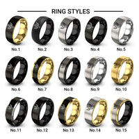 cross wings halo design tungsten ring styles in black & grey