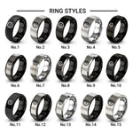 enso circle lotus design tungsten ring styles in black