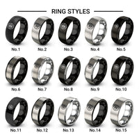 guardian eye circle design tungsten ring styles in gray