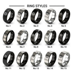 geometric star design tungsten ring styles in grey