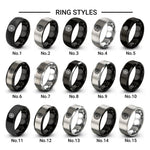 life circle design tungsten ring styles in black & silver
