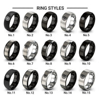 life circle design tungsten ring styles in black & silver
