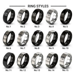 tetrahedron circle design tungsten ring styles in black