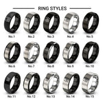 parents hands design tungsten ring styles in black