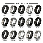 carnation single bloom design tungsten ring styles in black & gray