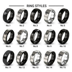 tear drop design tungsten ring styles in black