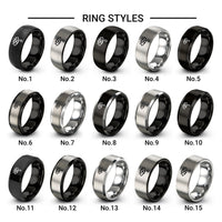 tear drop design tungsten ring styles in black