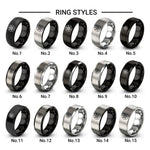 snowflake circle design tungsten ring styles in black