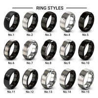 sitting cat halo design tungsten ring styles in black & silver