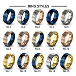 lambda sign design tungsten ring styles in blue
