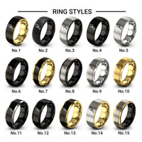 trowel design tungsten ring styles in black & gold