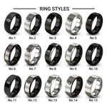 pine tree design tungsten ring styles in black