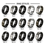 watering can design tungsten ring styles in black