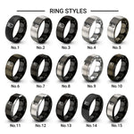 owl design tungsten ring styles in black & grey