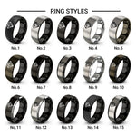 keyframe diamond design tungsten ring styles in black & silver