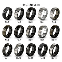 keyframe diamond design tungsten ring styles in black & silver