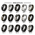 motion lines design tungsten ring styles in black & grey