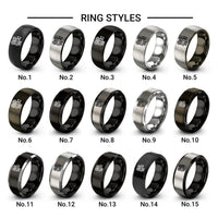 cinema projector design tungsten ring styles in black & grey