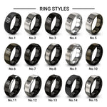 stack of books design tungsten ring styles in black