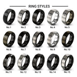 battery warning icon design tungsten ring styles in gunmetal & grey