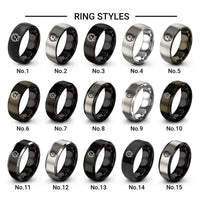 oil pressure gauge design tungsten ring styles in black & grey