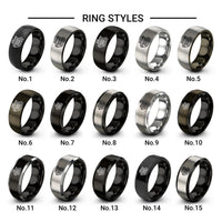 inline 4 engine design tungsten ring styles in black
