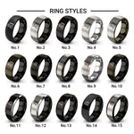 machinist silhouette design tungsten ring styles in black