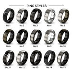 cutting torch design tungsten ring styles in gunmetal & gray