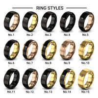 lavender sprig design tungsten ring styles in gold
