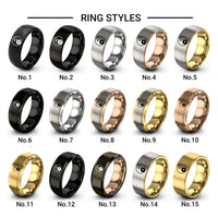 yin yang symbol design tungsten ring styles in rose gold