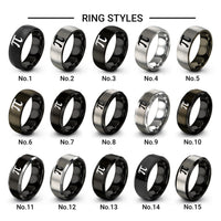 pi symbol design tungsten ring styles in black