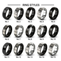 rocks glass ice design tungsten ring styles in black & silver