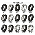 kettle gooseneck design tungsten ring styles in black & gray