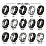 maki roll design tungsten ring styles in black & silver