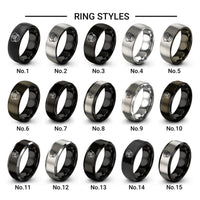 captains hat emblem design tungsten ring styles in grey