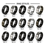 location pin design tungsten ring styles in black & silver