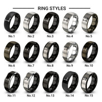 pallet jack design tungsten ring styles in black & grey