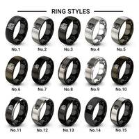 archangel samael spear design tungsten ring styles in black & silver