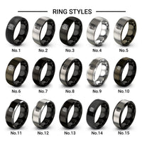 archangel uriel flame design tungsten ring styles in gunmetal & black