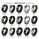 double triskelion design tungsten ring styles in black & silver