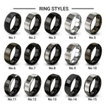 chainmail pattern design tungsten ring styles in black & grey